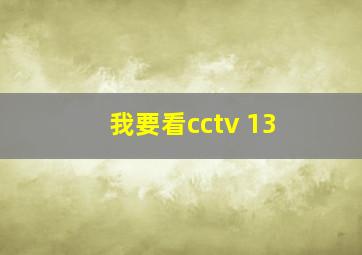 我要看cctv 13